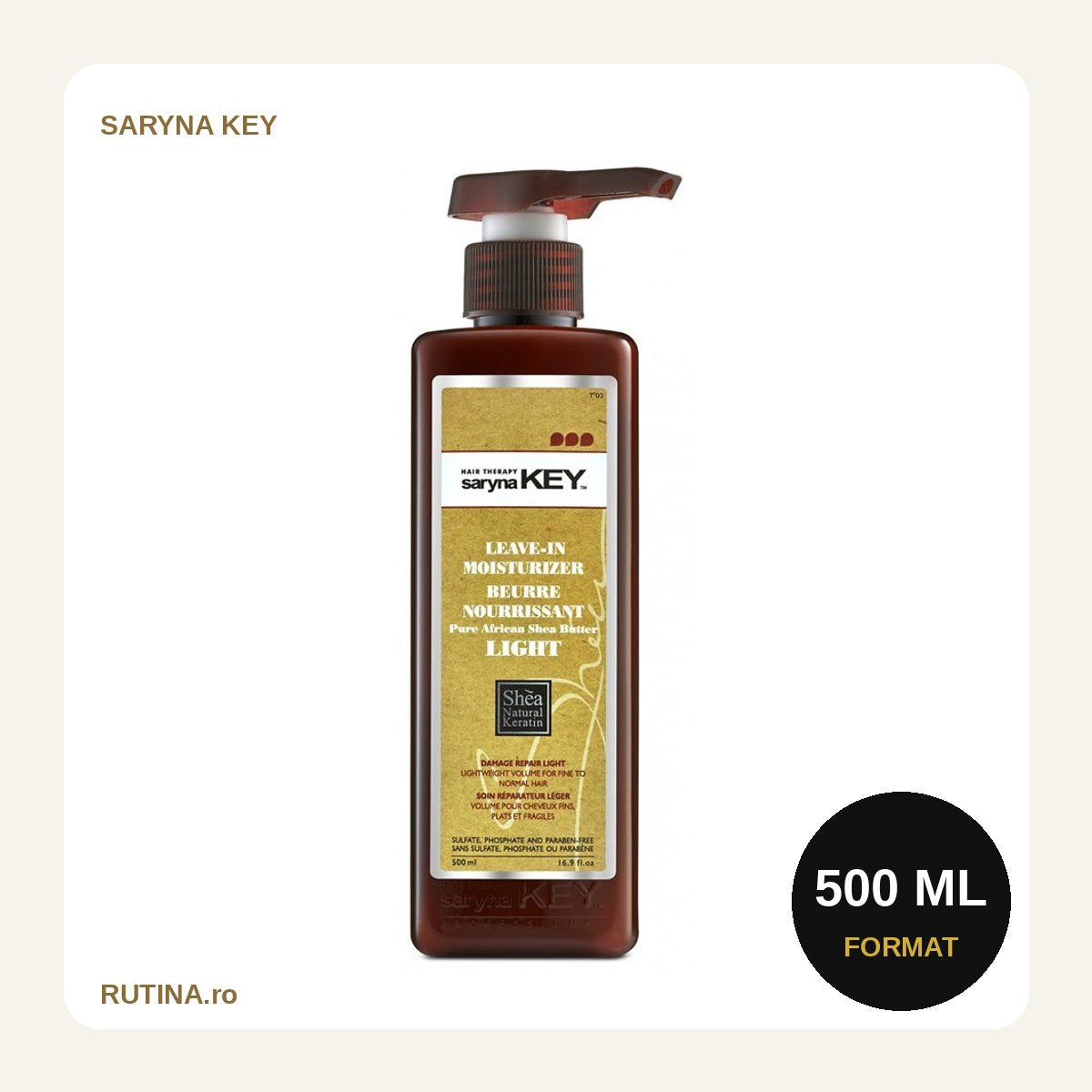Masca fara clatire pentru par fin cu unt de Shea – 500 ml – format 500 ml