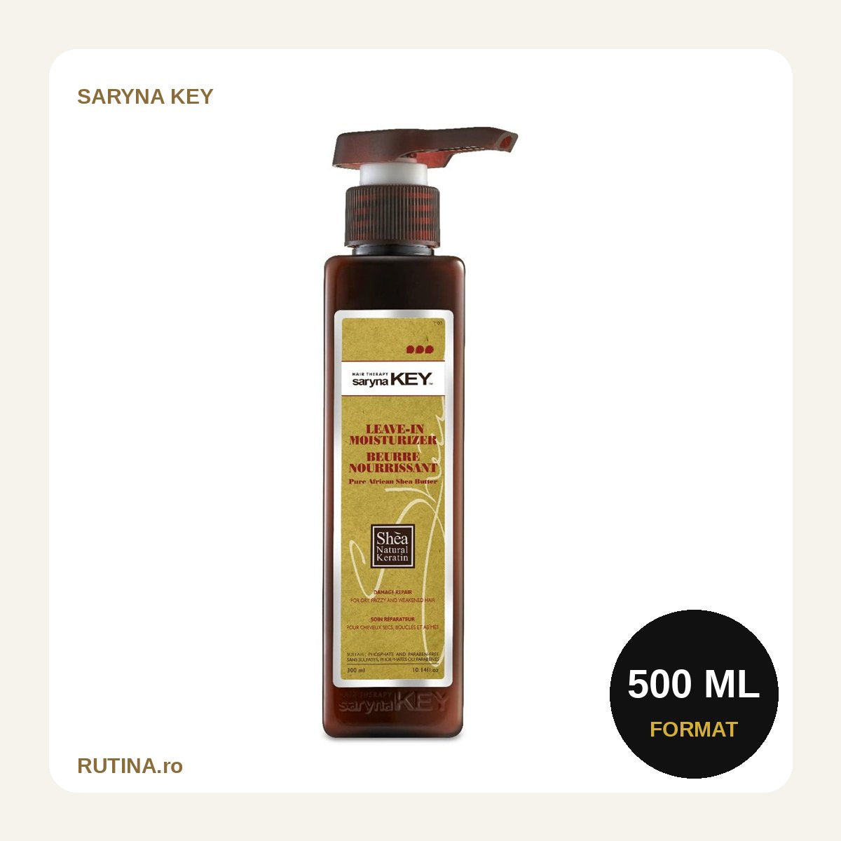 Masca Leave-In cu unt de Shea pentru parul mediu, gros, deteriorat – 500 ml – format 500 ml