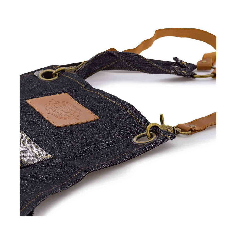Șorț de tuns profesional din denim și piele – Termix