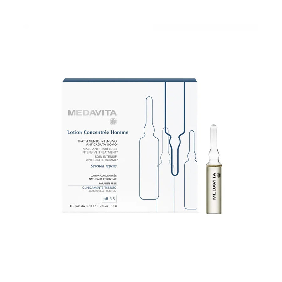 Fiole tratament anticadere par barbati Medavita, stimuleaza cresterea parului, pentru toate tipurile de scalp 13x6 ml