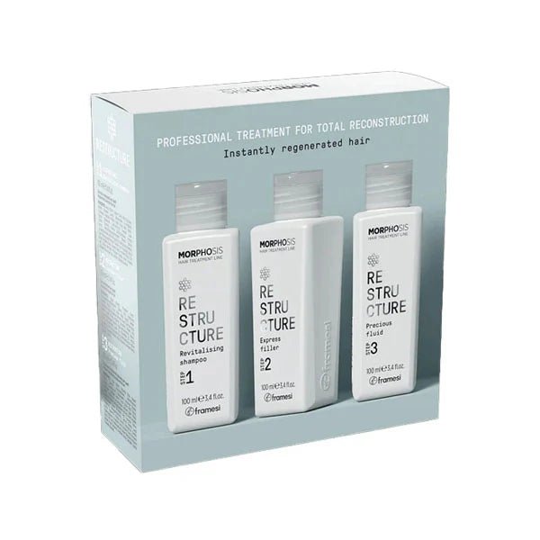 Tratament in 3 pași pentru reconstructie par – Framesi Morphosis ReStructure Kit – 100/100/100ml - RUTINA.roTratament in 3 pași pentru reconstructie par – Framesi Morphosis ReStructure Kit – 100/100/100mlFRAMESIRUTINA.ro